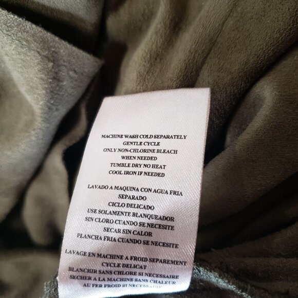 Kut From The Kloth XS Olive Green Faux Suede Waterfall Open Front Jacket Casual - Picture 5 of 6